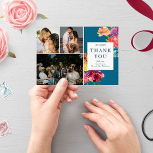 Bright Summer elegant Wedding "Thank you" Card