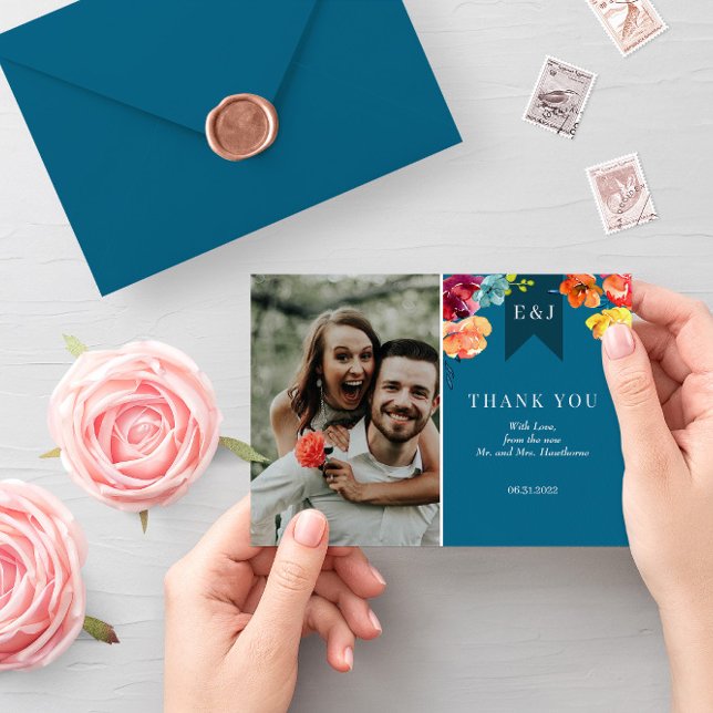 Bright Summer elegant  Wedding "Thank you" Card (Creator Uploaded)