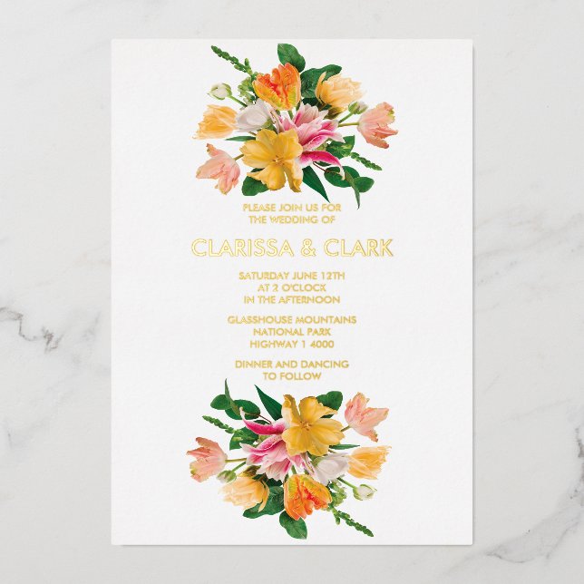 Bright Summer Floral Bouquet Wedding (Front)