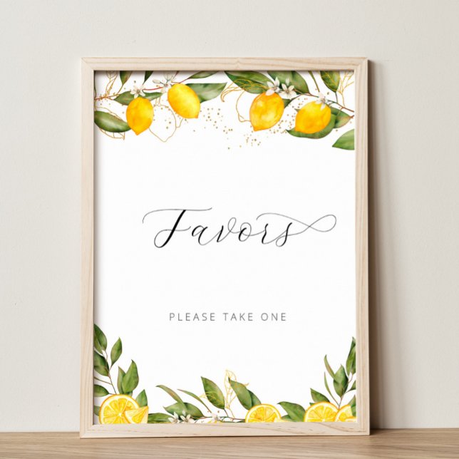 Bright Summer Lemon Citrus Bridal Shower Favours Poster (Creator Uploaded)