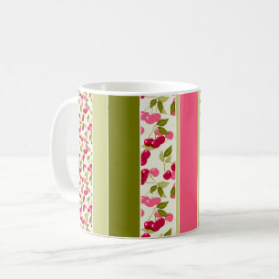 Bright summer pattern of stripes of multi-coloured coffee mug