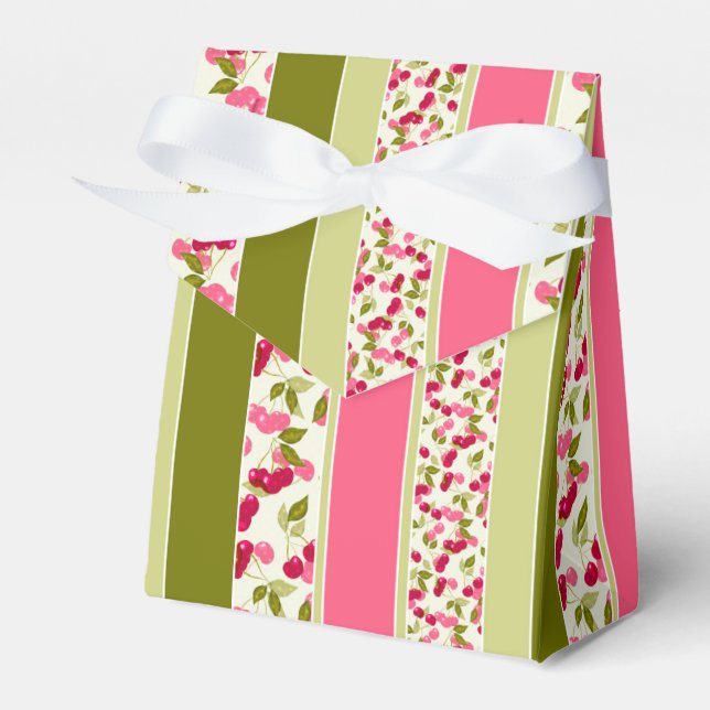 Bright summer pattern of stripes of multi-coloured favor box (Front Side)