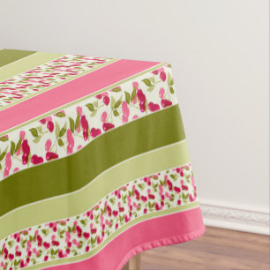 Bright summer pattern of stripes of multi-coloured tablecloth