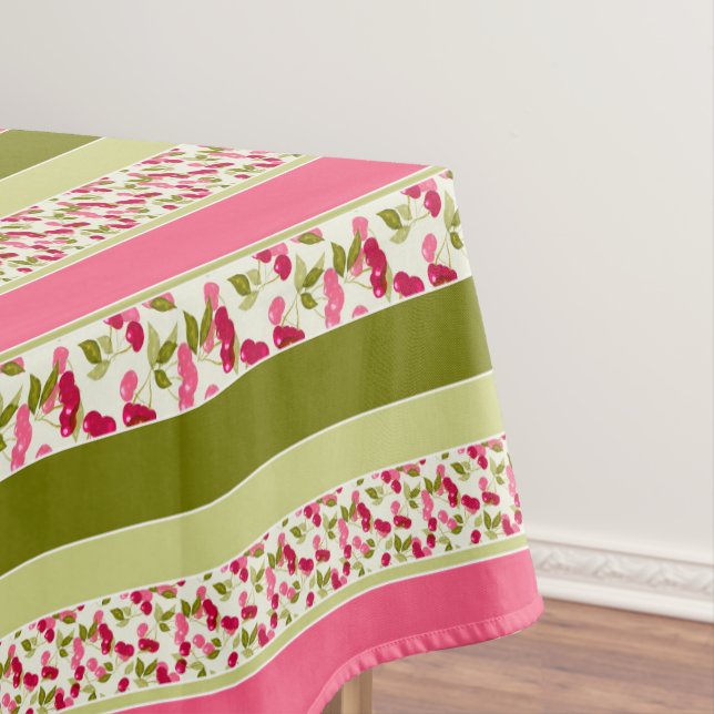 Bright summer pattern of stripes of multi-coloured tablecloth (In Situ)