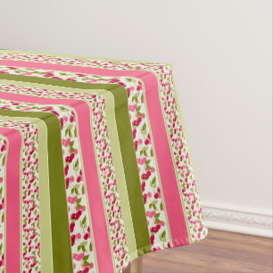 Bright summer pattern of stripes of multi-coloured tablecloth