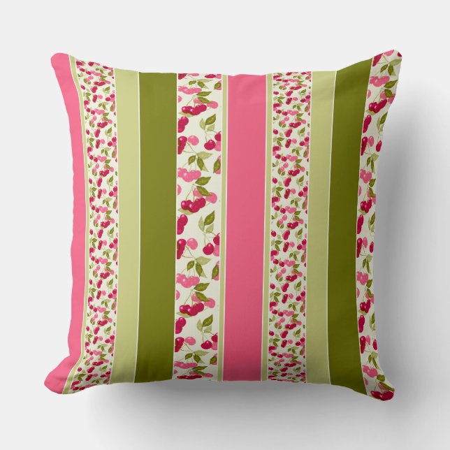 Bright summer pattern of stripes of multi-coloured throw pillow (Front)