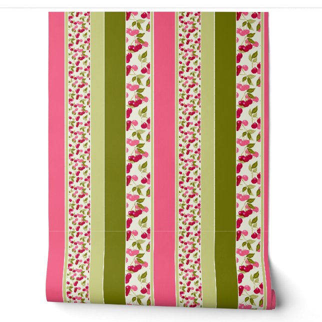Bright summer pattern of stripes of multi-coloured wallpaper (Unrolling)