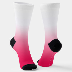 Bright summer red and white gradient ombre socks