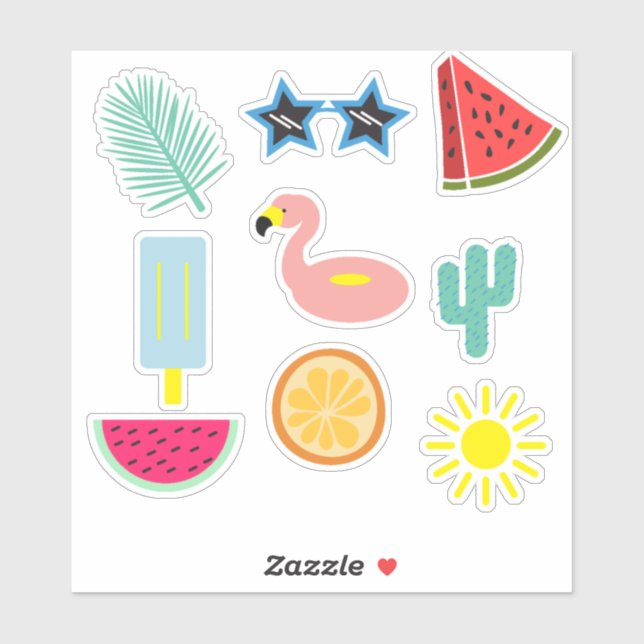 Bright Summer Stickers (Sheet)