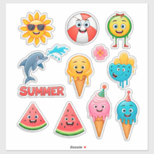 Bright Summer Stickers Set