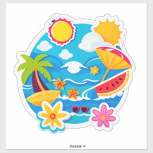 Bright Summer Stickers Set
