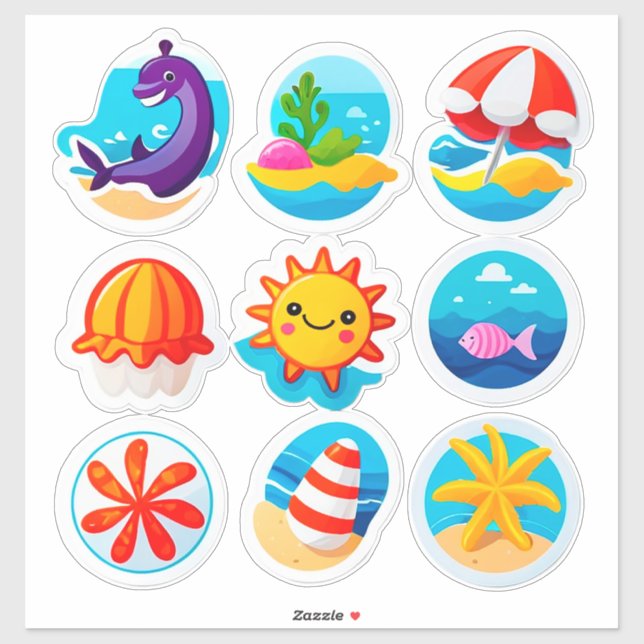 Bright Summer Stickers Set (Sheet)