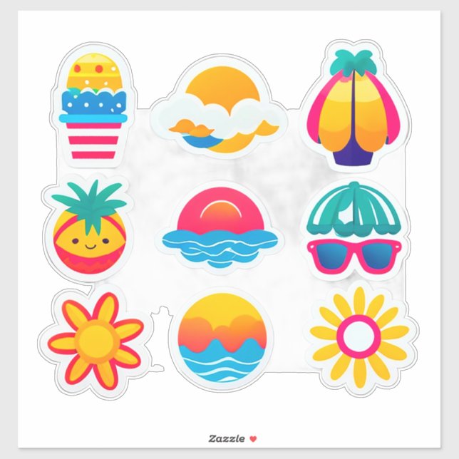 Bright Summer Stickers Set (Sheet)