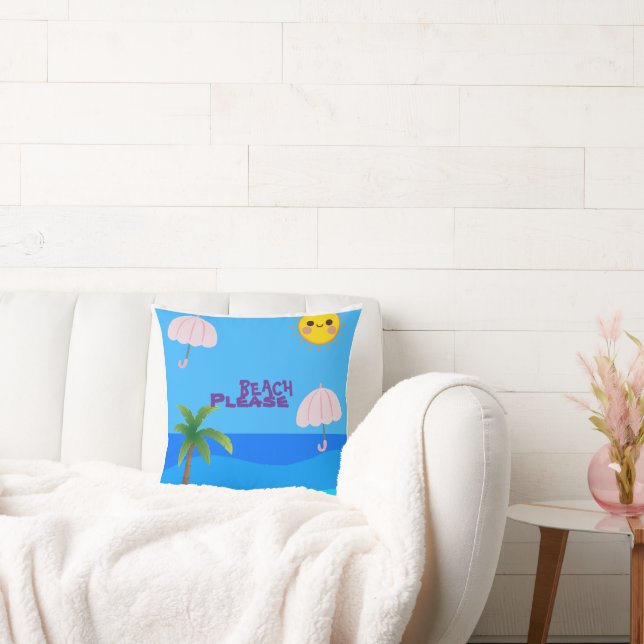 Bright Summer Vibes Decorative Throw Pillow  (Couch)
