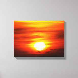 Bright sun at sunset, Jersey Canvas Print