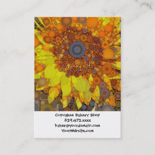 Bright Sunflower Circle Mosaic Digital Art Print Business Card