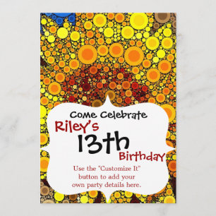 Bright Sunflower Circle Mosaic Digital Art Print Invitation