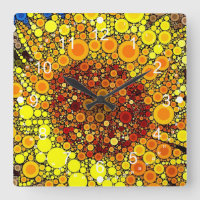Bright Sunflower Circle Mosaic Digital Art Print