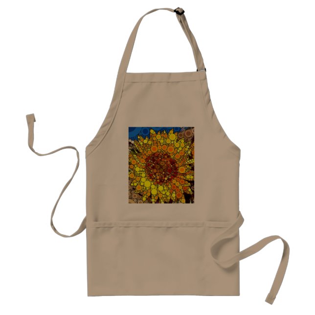 Bright Sunflower Circle Mosaic Digital Art Print Standard Apron (Front)