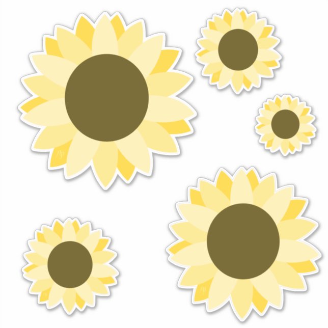 Bright Sunflower Clear Background Stickers  (Front)