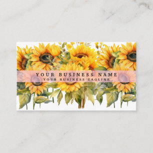 Bright Sunflower Flowers Floral Business Card