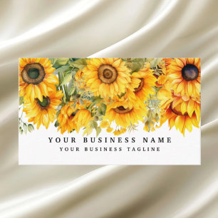 Bright Sunflower Flowers Floral Business Card
