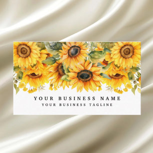 Bright Sunflower Flowers Floral Business Card