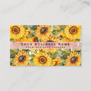 Bright Sunflower Flowers Floral Business Card