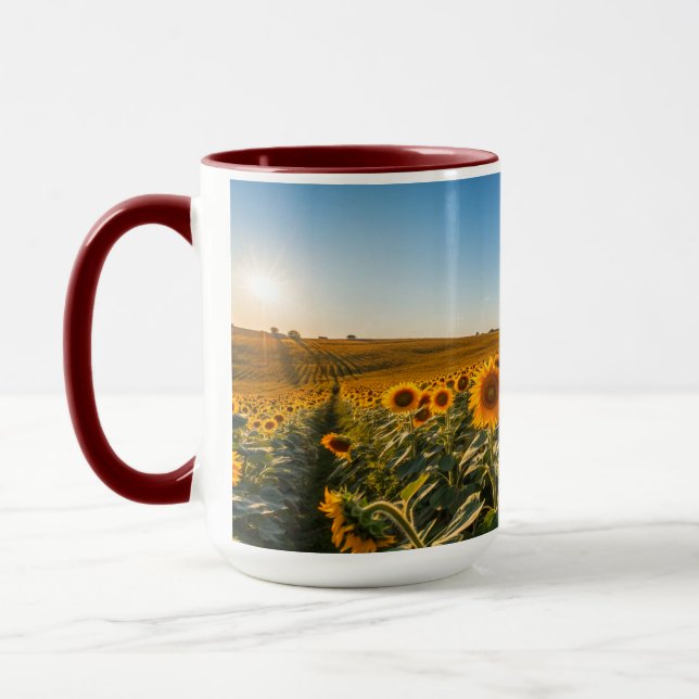 Bright Sunflower Mug – Cheerful Floral Gift Item (Left)