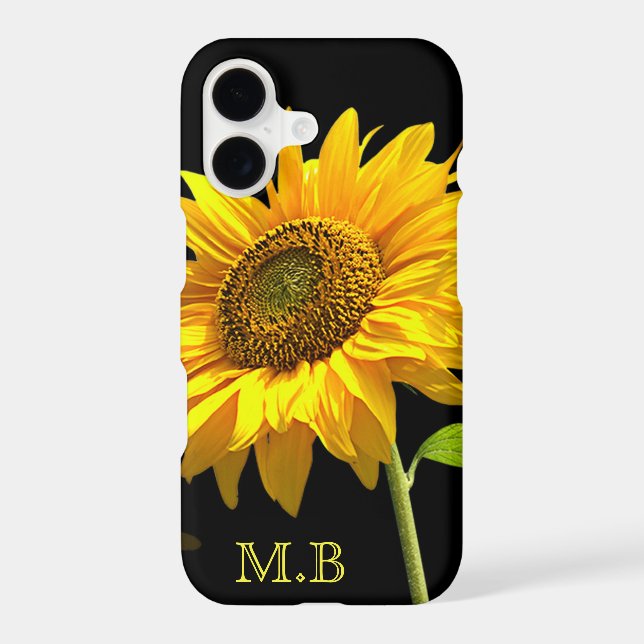 Bright Sunflower on Black Background (Back)