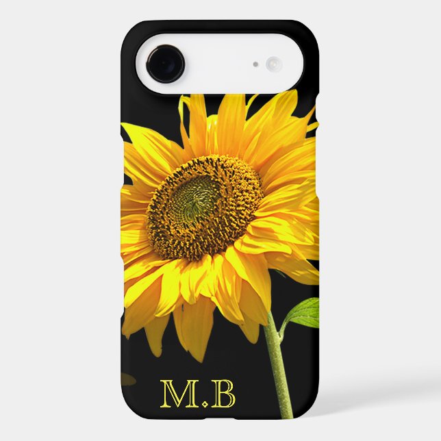 Bright Sunflower on Black Background Case-Mate Samsung Galaxy Case (Back)