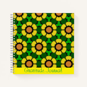 Bright Sunflower Pattern Gratitude Journal