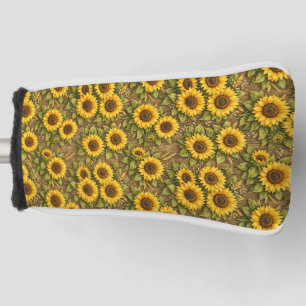 Bright Sunflower Seamless Repeat Pattern Golf Head Cover