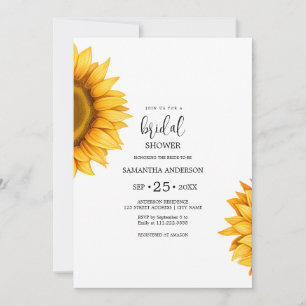 Bright sunflowers Bridal Shower minimalist Invitation