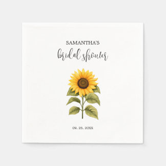 Bright sunflowers Bridal Shower minimalist Napkin
