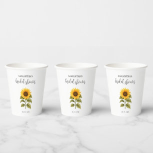 Bright sunflowers Bridal Shower minimalist Paper Cups