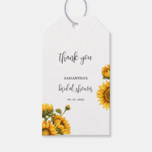 Bright sunflowers Bridal Shower thank you Gift Tags