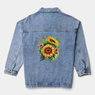 Bright Sunflowers Denim Jacket