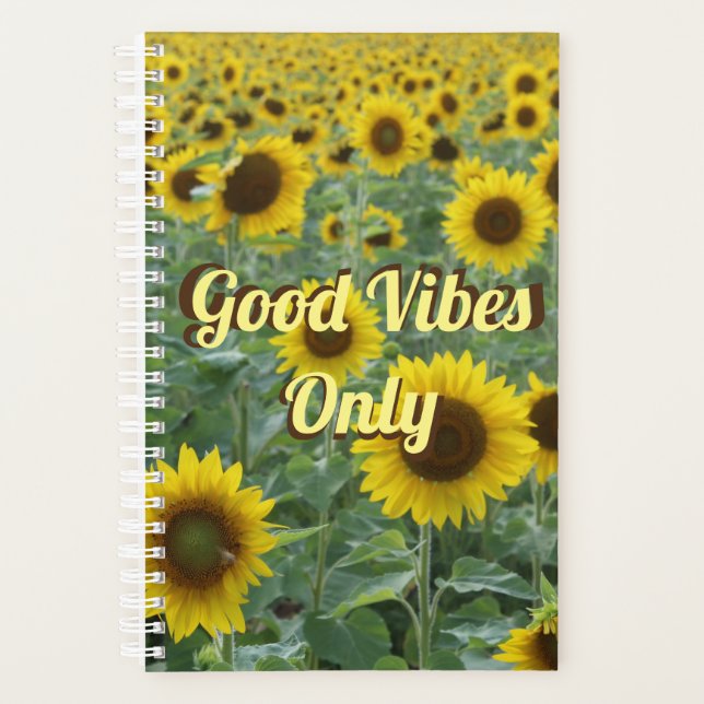 Bright Sunflowers Good Vibes Only Planner (Front)