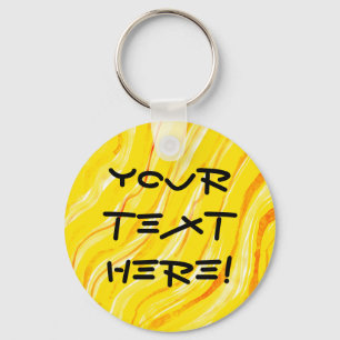 Bright Sunny Yellow Abstract Art Background Keychain