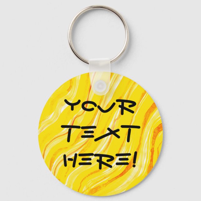 Bright Sunny Yellow Abstract Art Background Keychain (Front)