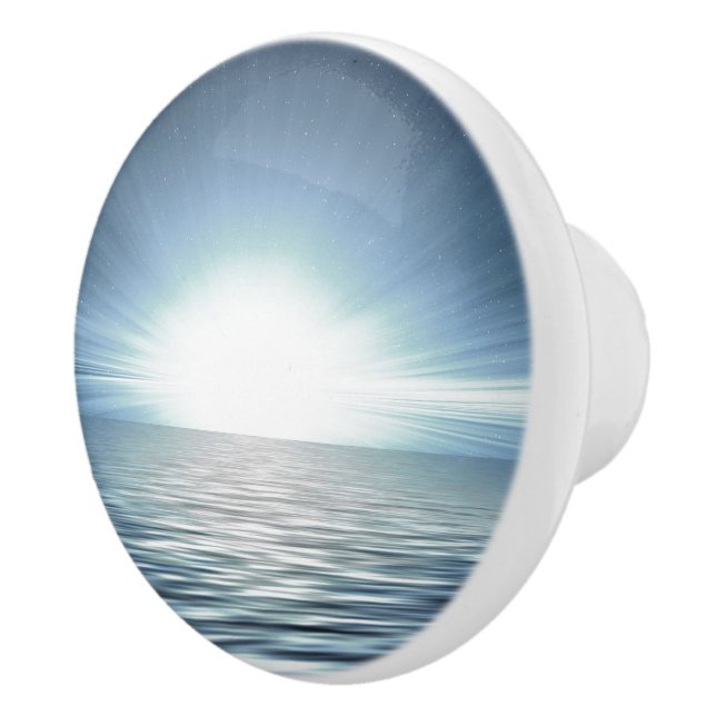 Bright Sunrise Over The Blue Ocean  Dresser Ceramic Knob (Right)