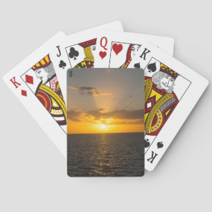 Bright Sunset on the Ocean Playing Cards