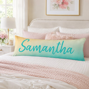 Bright Sunshine Aqua Ombre Body Pillow