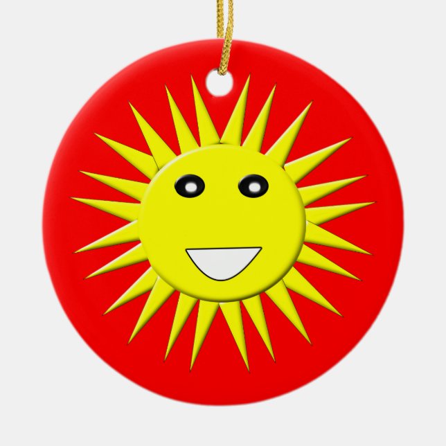 Bright Sunshine Custom Birthday Ceramic Ornament (Front)