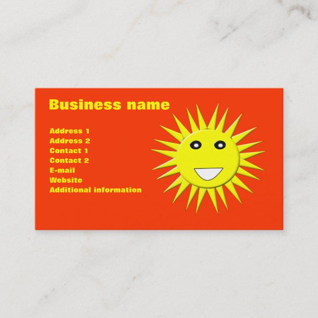 Bright Sunshine Customizable Business Card (Front)