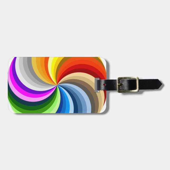 Bright swirl luggage tag (Front Horizontal)