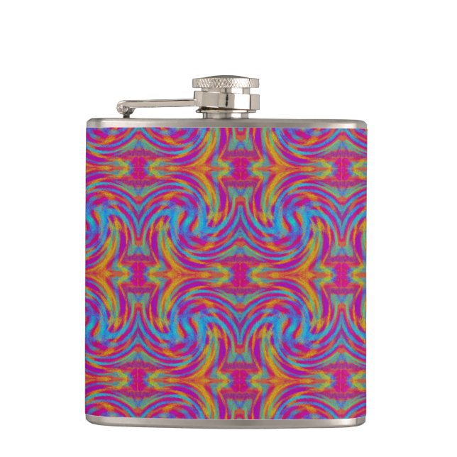 Bright Swirls Hip Flask (Front)