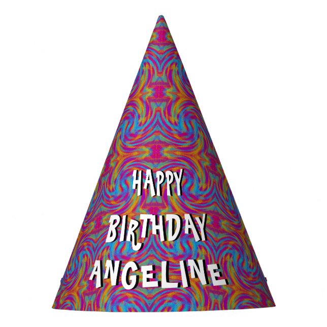 Bright Swirls Party Hat (Front)