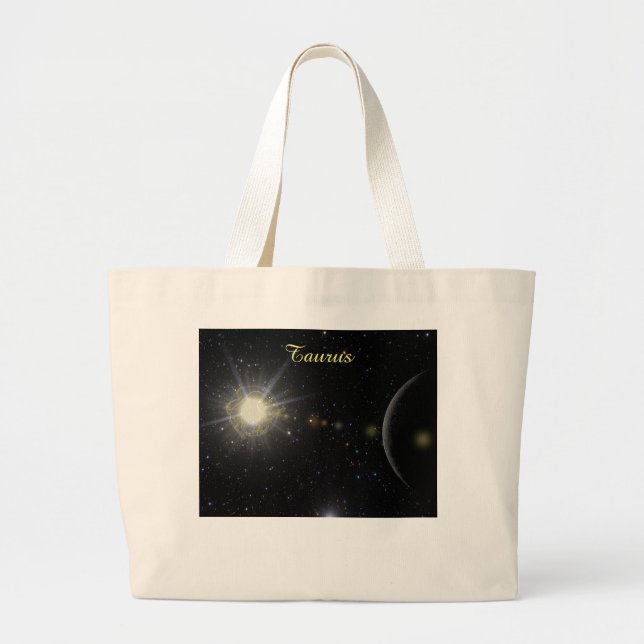 Bright Taurus Large Tote Bag (Front)